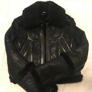 Burberry shearling leather jacket
